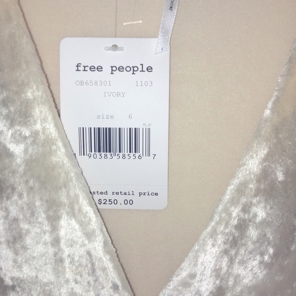 Free People Ivory Velvet Dress - Picture 2 of 5
